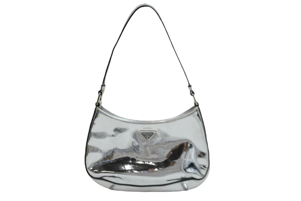 Prada Hobo Bag Hobo Cleo Brushed Leather Patent Vernis Enamel